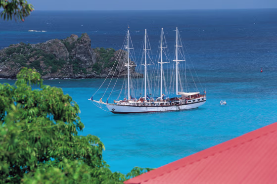 Windjammer SV Polynesia at port, Gustavia Harbor, St. Barts